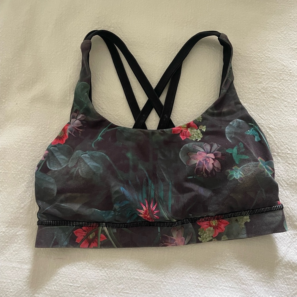 lululemon energy sports top curious jungle floral 4